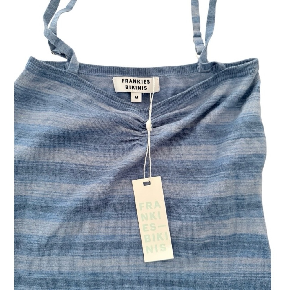 Frankie's Bikinis Blue Striped Maxi Dress size M NWT - Picture 4 of 7